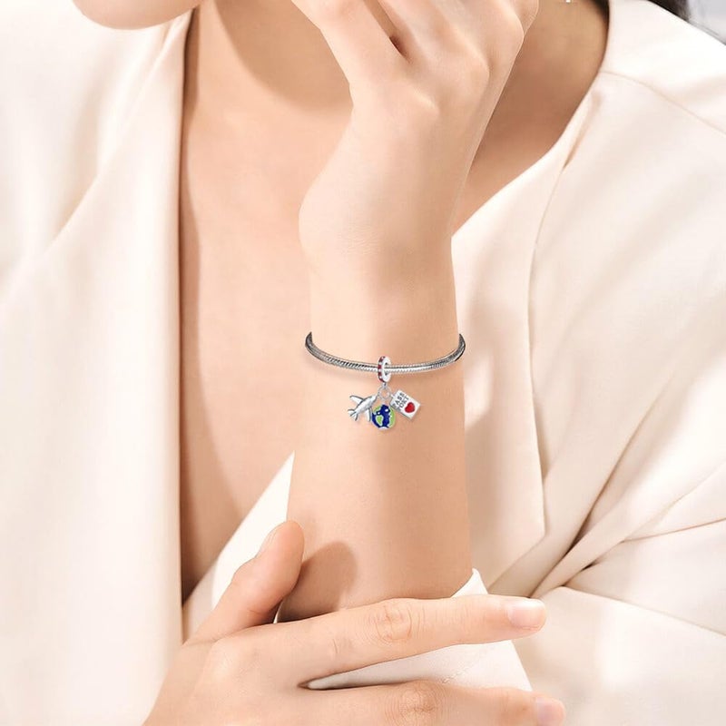 DATOUQI Queen Happy Birthday Hot Air Balloon Family Puppy Charm 925 Sterling Silver Charms for Bracelets and Necklaces Mother's Day Charms for Women - Image 3